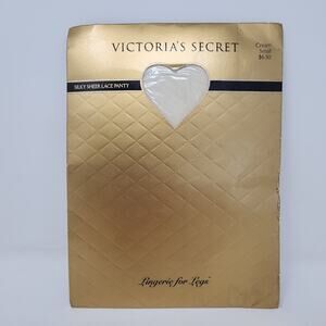 Victoria's Secret Nylon Size Small Cream Silky Sheer Panty Hose 90s vintage